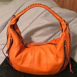Orange Leather Hobo